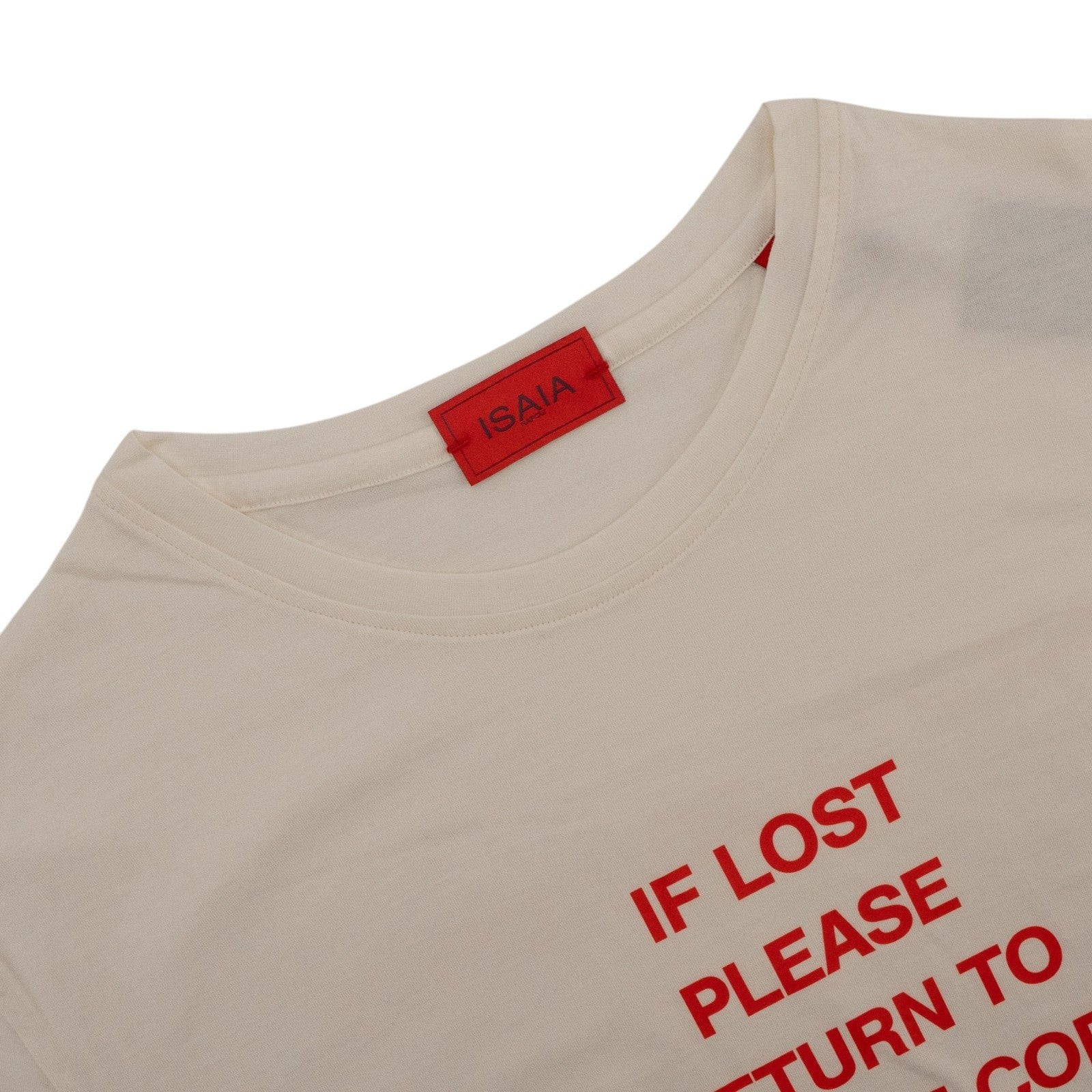 550$ ISAIA NAPOLI " Capri " Cotton Jersey Short Sleeve Handmade T-Shirt Ivory
