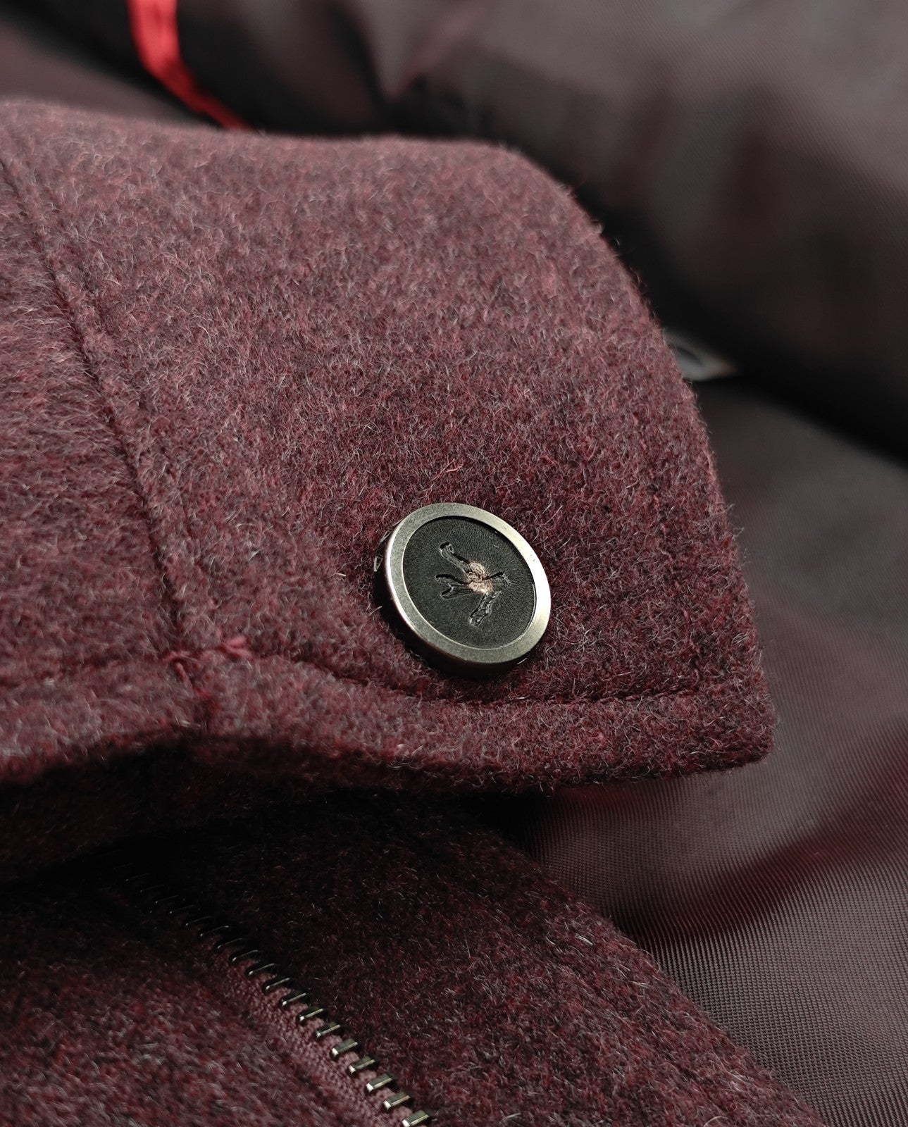 6200$ ISAIA NAPOLI Burgundy Coulisse Zip Field Jacket 100% Cashmere