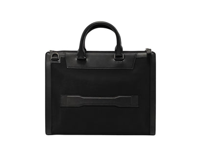 1480$ PINEIDER FIRENZE 1774 Black Nylon & Calf Slim Briefcase Bag Document Case