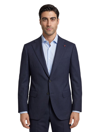 $7150 ISAIA "Marechiaro" Dark Blue Suit Wool 170's & Silk 44 US / 54 EU 8R