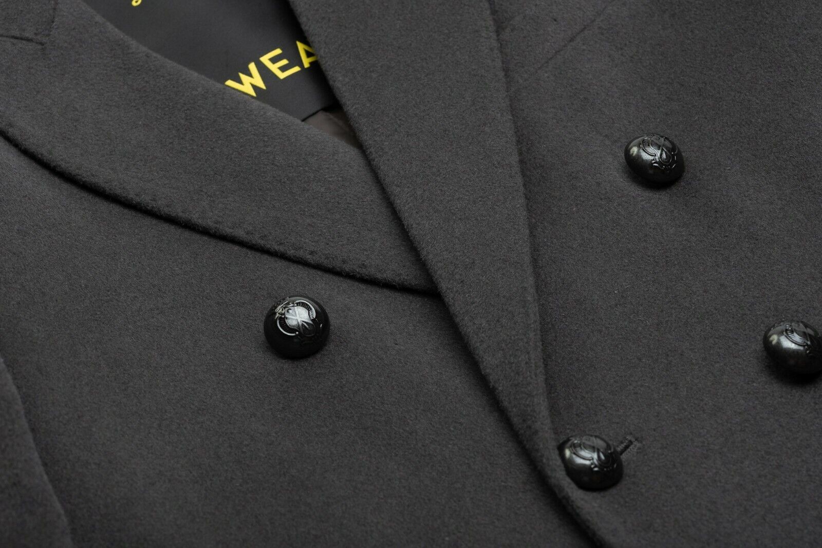 1100$ CORNELIANI Coat Grey Double Breasted Wool / Cashmere 40 US / 50 EU Regular