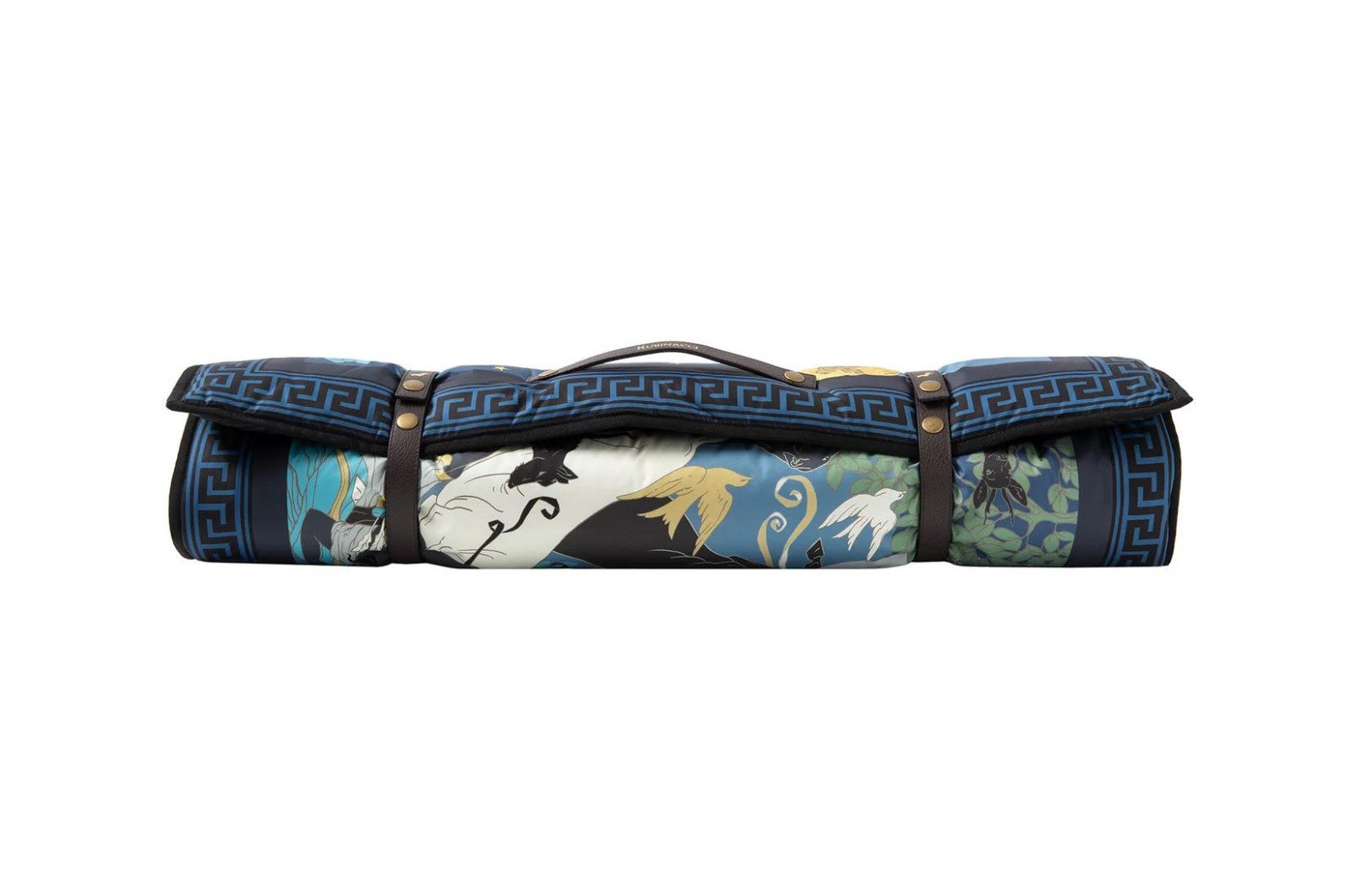 500$ POLDO X RUBINACCI NAPOLI PORTABLE BED Blue Teddy Fleece "La Greca" 70x50cm