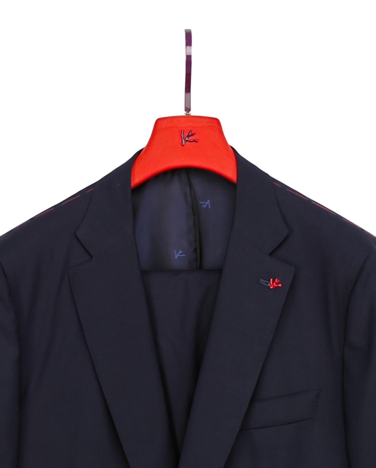 $6500 ISAIA NAPOLI "Comfort" Blue Navy Hand-Sewn Suit Wool  46 US / 56 EU  7R