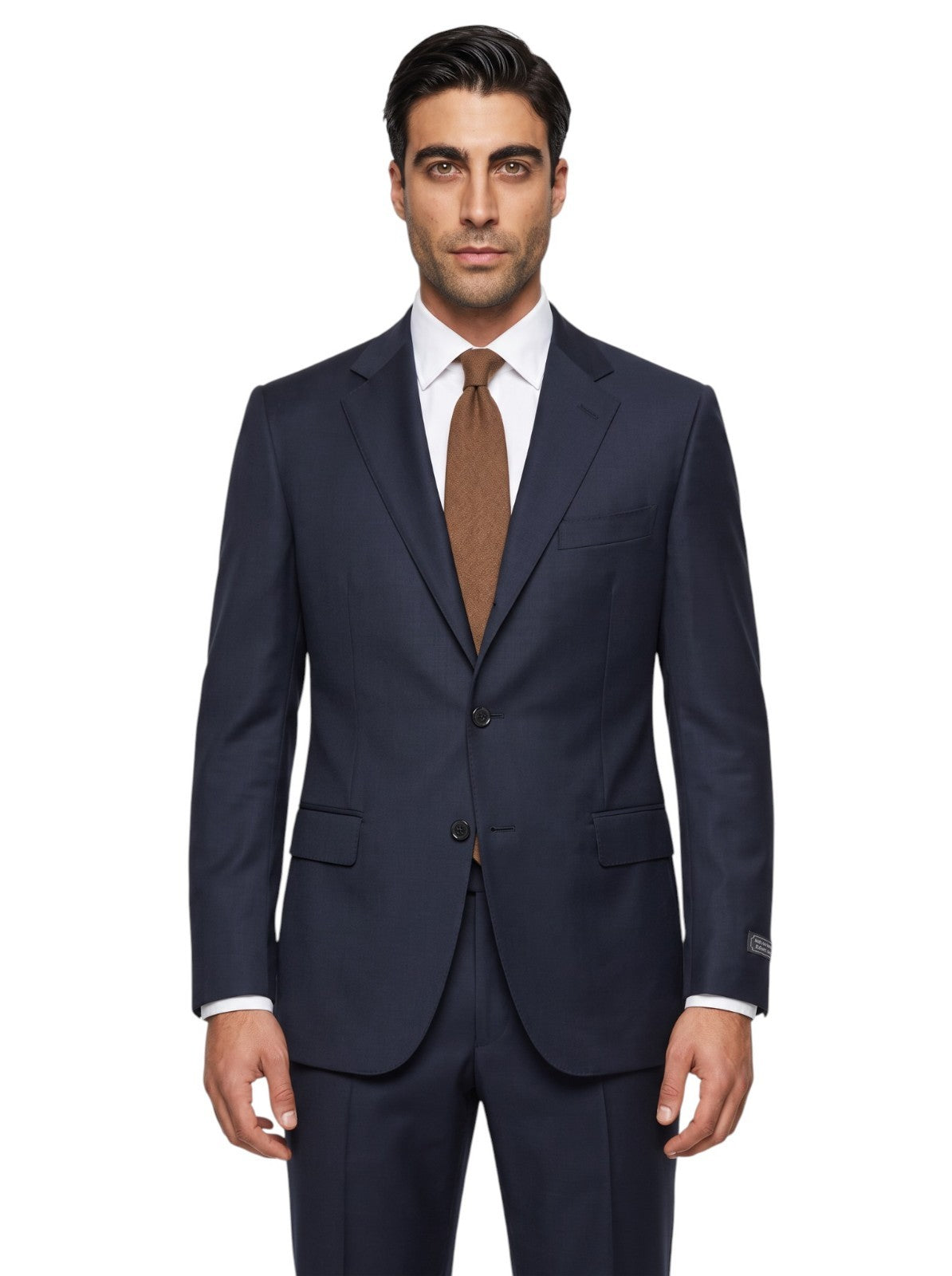 $1800 BURBERRY LONDON Blue Midnight Solid Suit Fine Wool 150's  46 US / 56 EU 4C