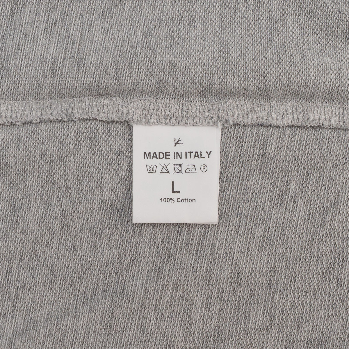 695$ ISAIA NAPOLI Gray Long Sleeve Polo Jersey Cotton Size L - Made in Italy