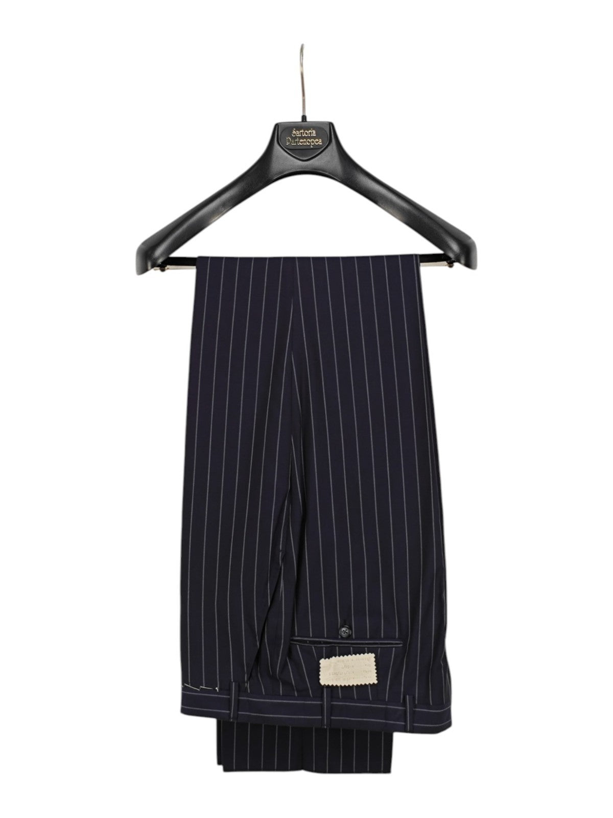 $1300 SARTORIA PATOS by SANTARELLI Suit Striped Blue ZEGNA SILK SKIN  / COTTON