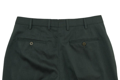 $7155 ISAIA "Sanita" Dark Green Suit Hand-Sewn Fine Wool & Silk Herringbone