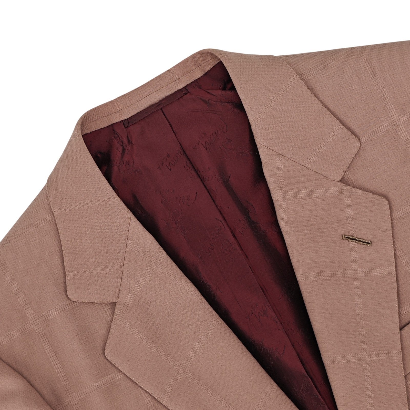 4950$ BRIONI Powder Pink Suit Windowpane Wool Handmade in Italy 38 US / 48 IT