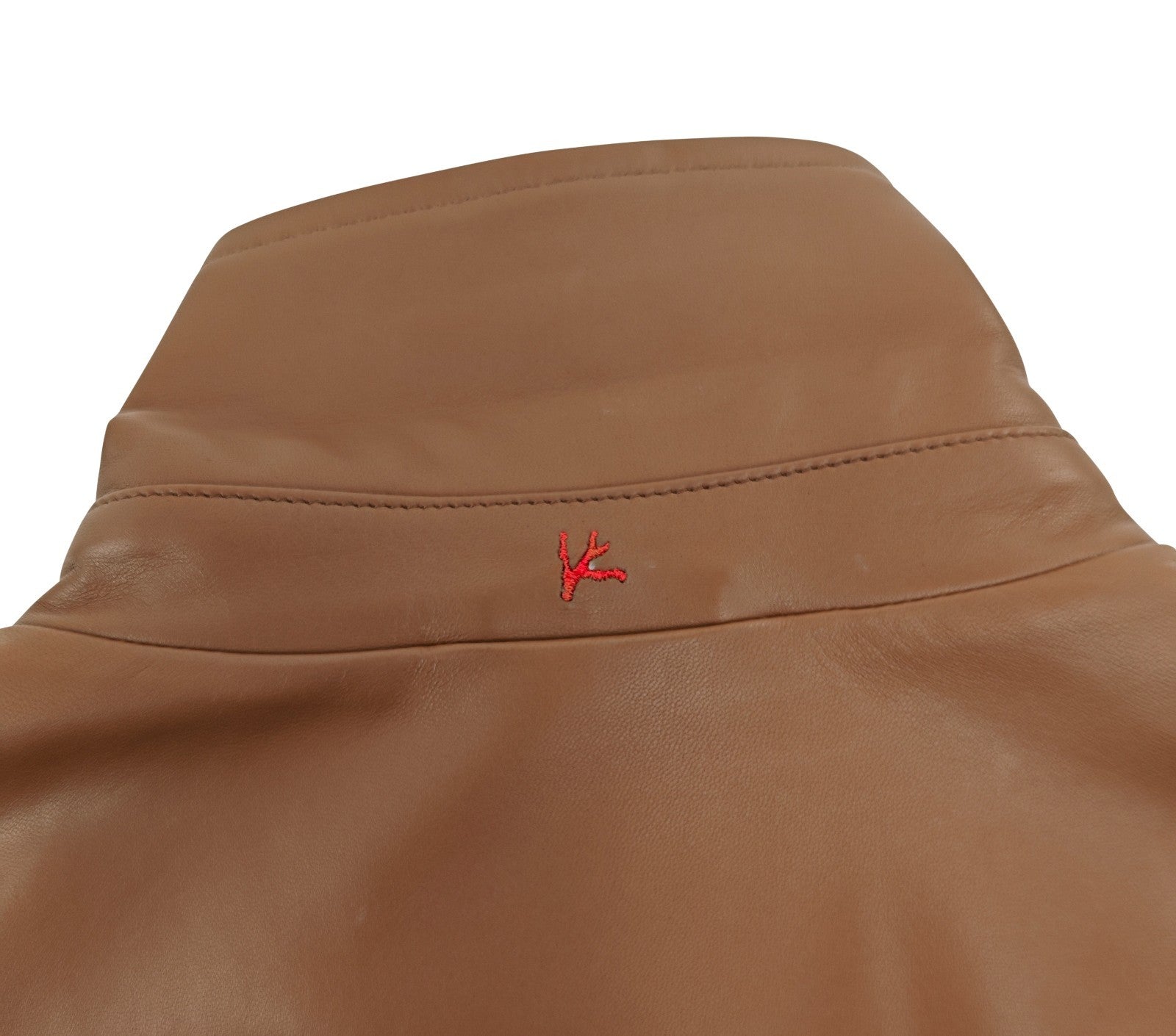 $5800 ISAIA NAPOLI Brown Cognac Bomber Jacket 100% Lambskin Leather 38 US 48 EU