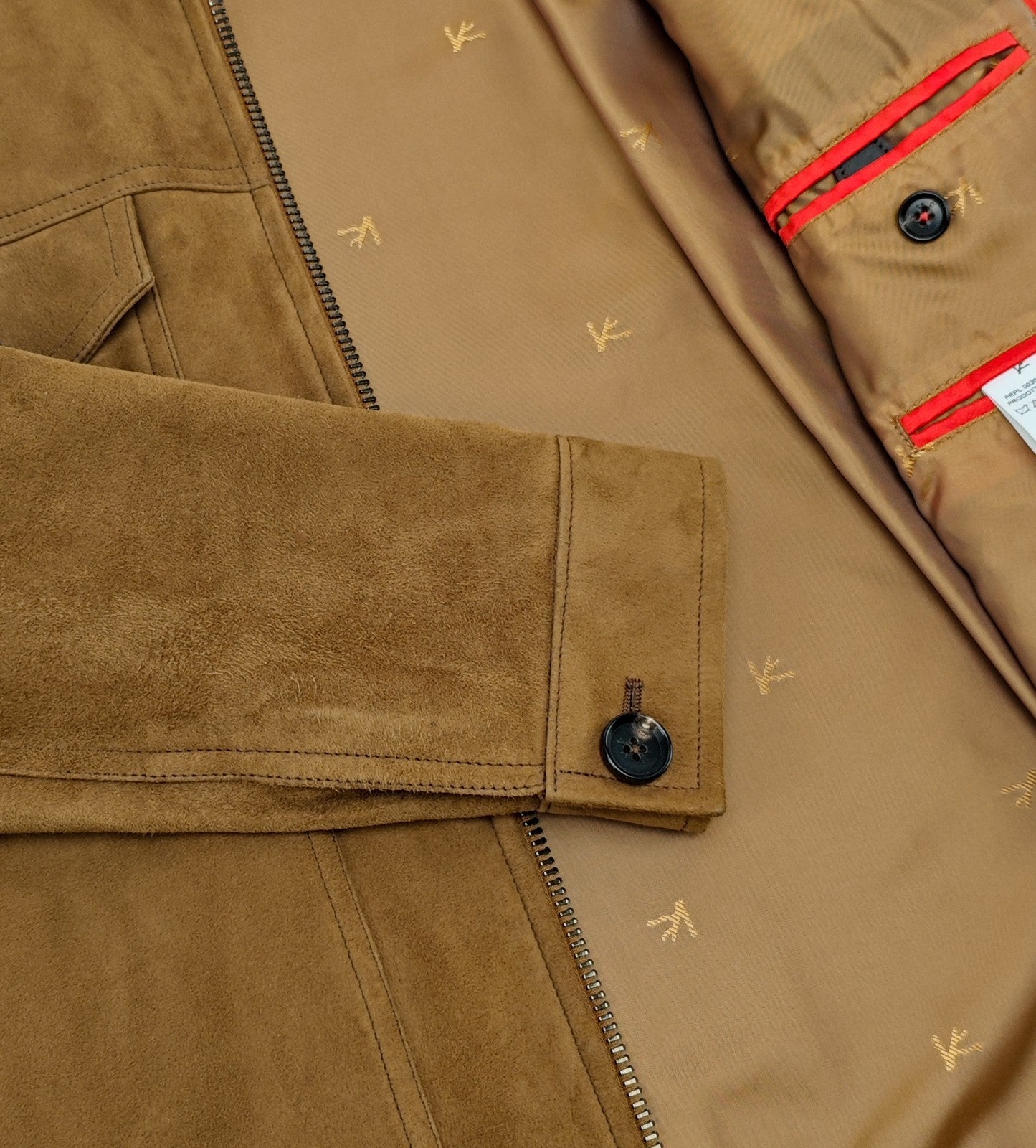 $5950 ISAIA NAPOLI Camel Jacket Suede Lambskin Leather 38 US / 48 EU
