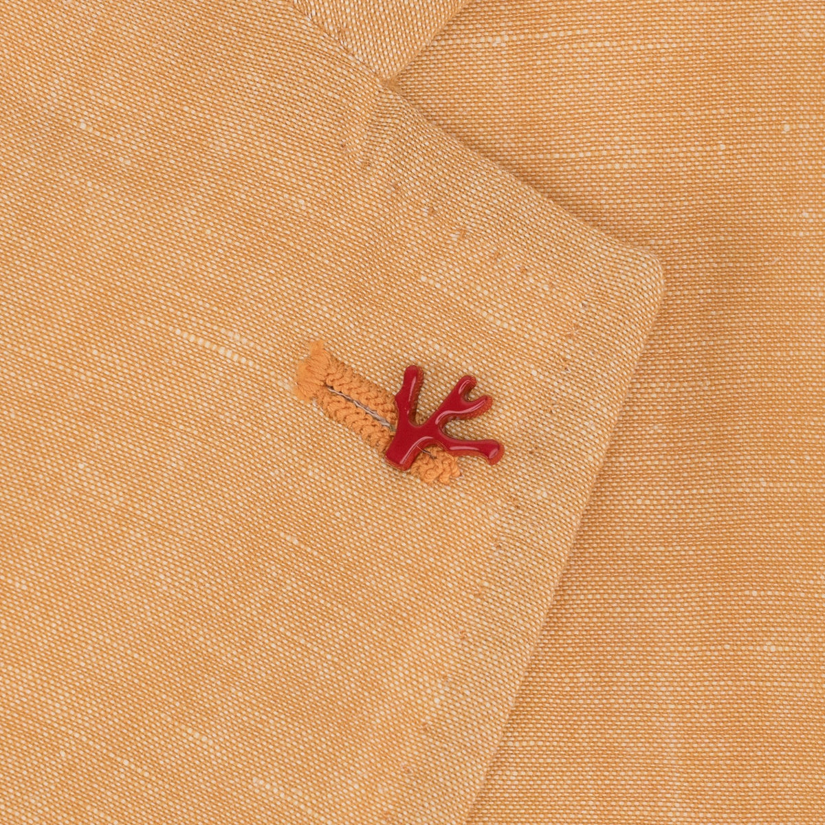 $5900 ISAIA NAPOLI "Capri" Orange Suit Fine Wool / Linen 38 US / 48 EU 8R