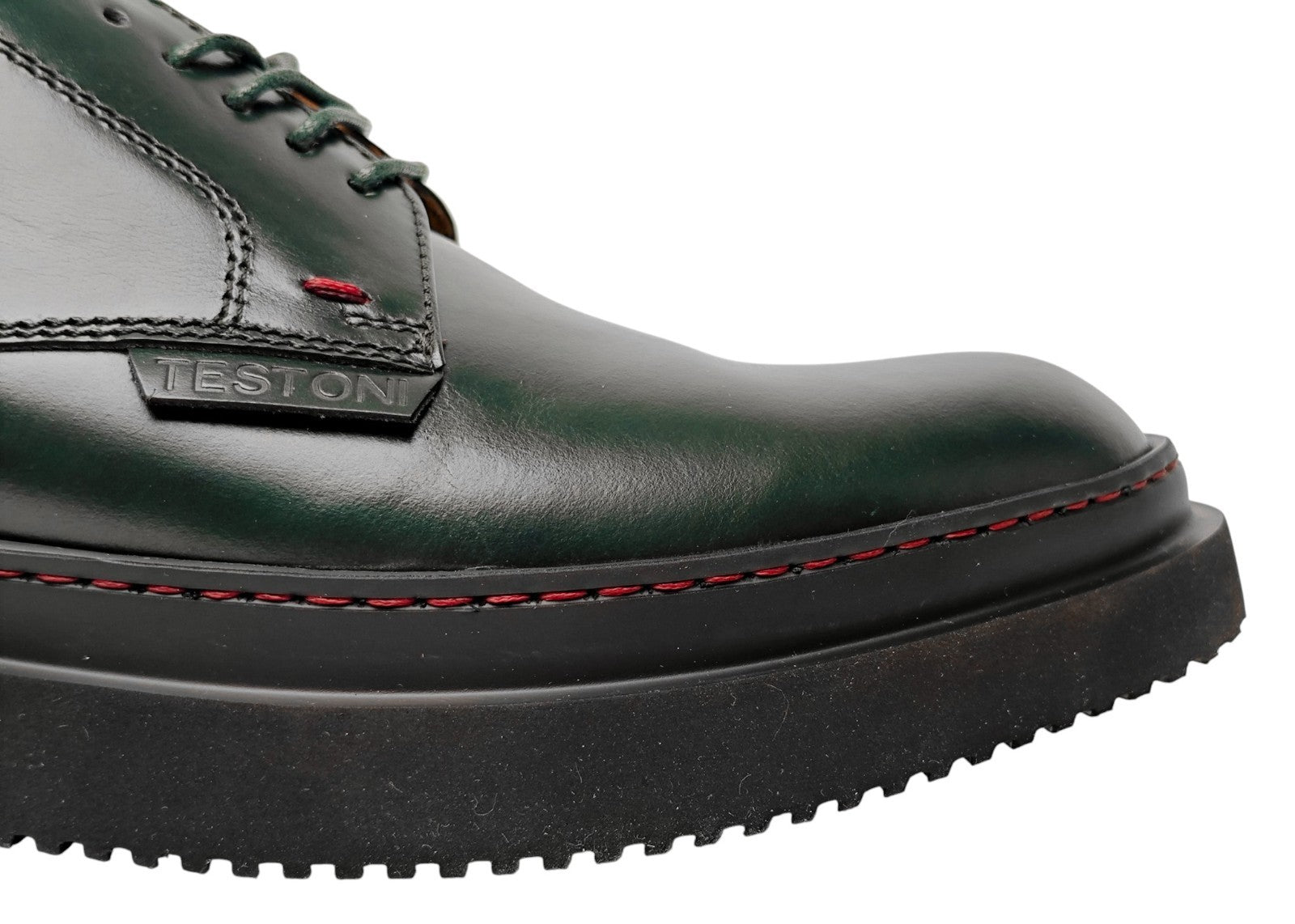 950$ TESTONI Derby Shoes Plain Calf Forest Green 8 UK 9 US 42 IT