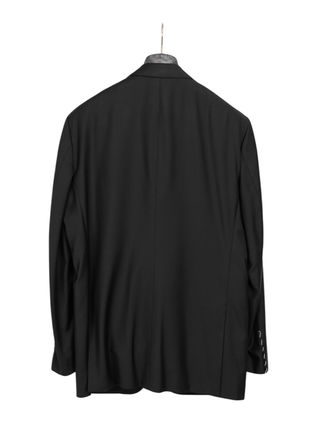 $2200 RAFFAELE CARUSO Black Peak Suit LORO PIANA Wool 130's  44 US / 54 EU