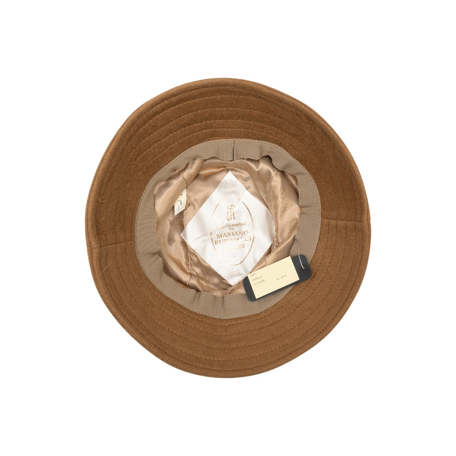 250$ RUBINACCI NAPOLI Made in England Brown Flannel Wool Bucket Hat