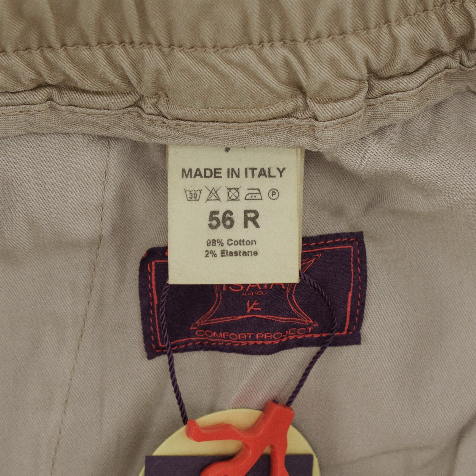 850$ ISAIA NAPOLI Beige Sand Drawstring Short Pant Cotton 40 US / 56 EU