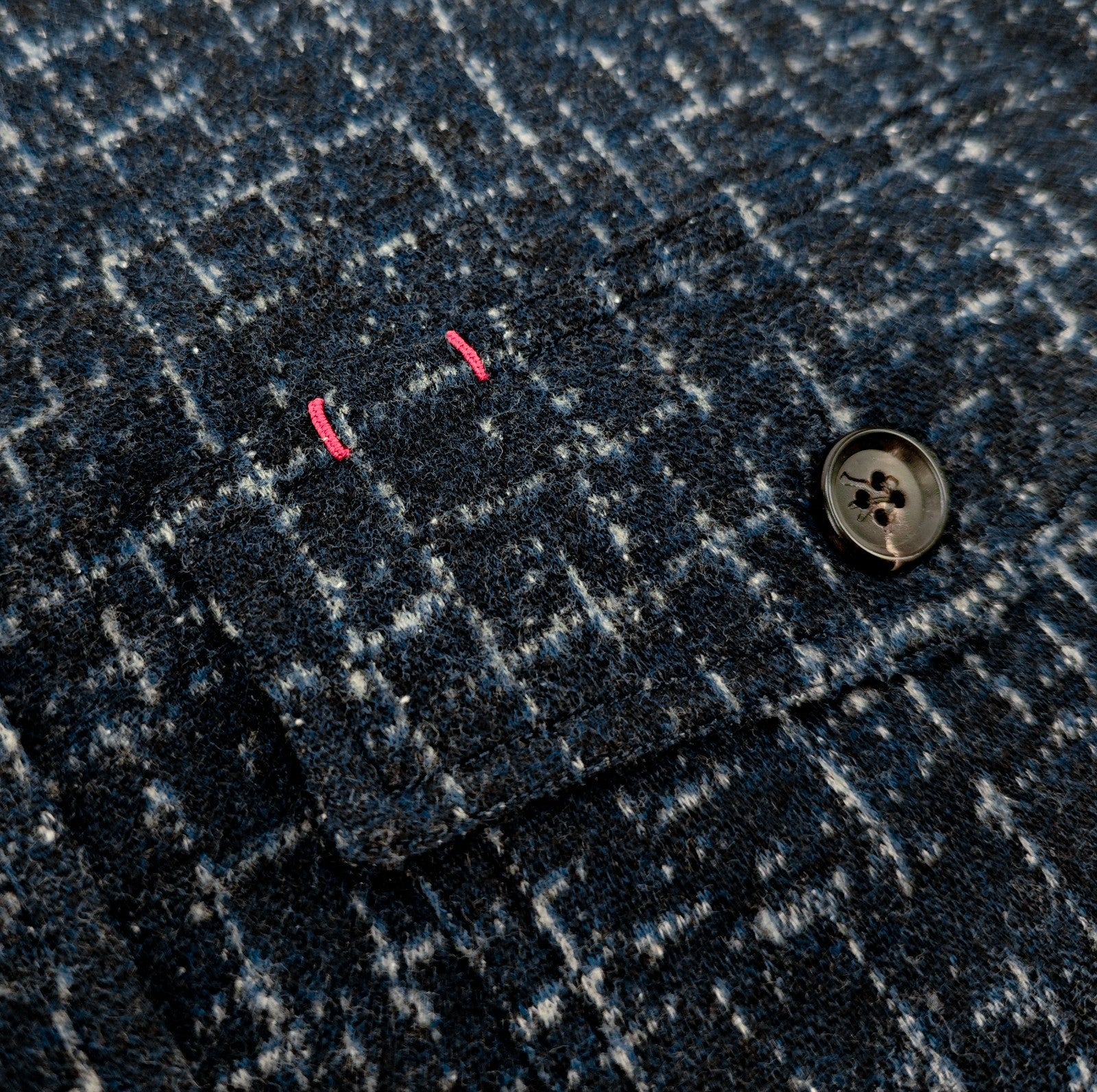 $1650 ISAIA Blue Hand-Sewn Overshirt Jacket Wool - Silk - Cotton Size L