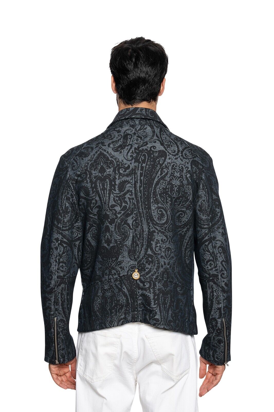 2000$ ITALO FERRETTI Jacket "BROOCH" Damask 100% Cotton  40 US / 50 EU ZILLI