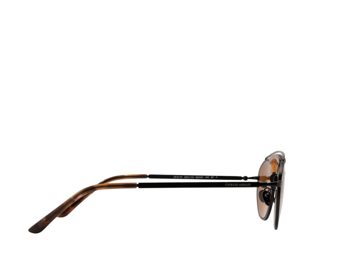 520$ GIORGIO ARMANI Eyeglasses Bridge Round Aviator Sunglasses Matte Tortoise
