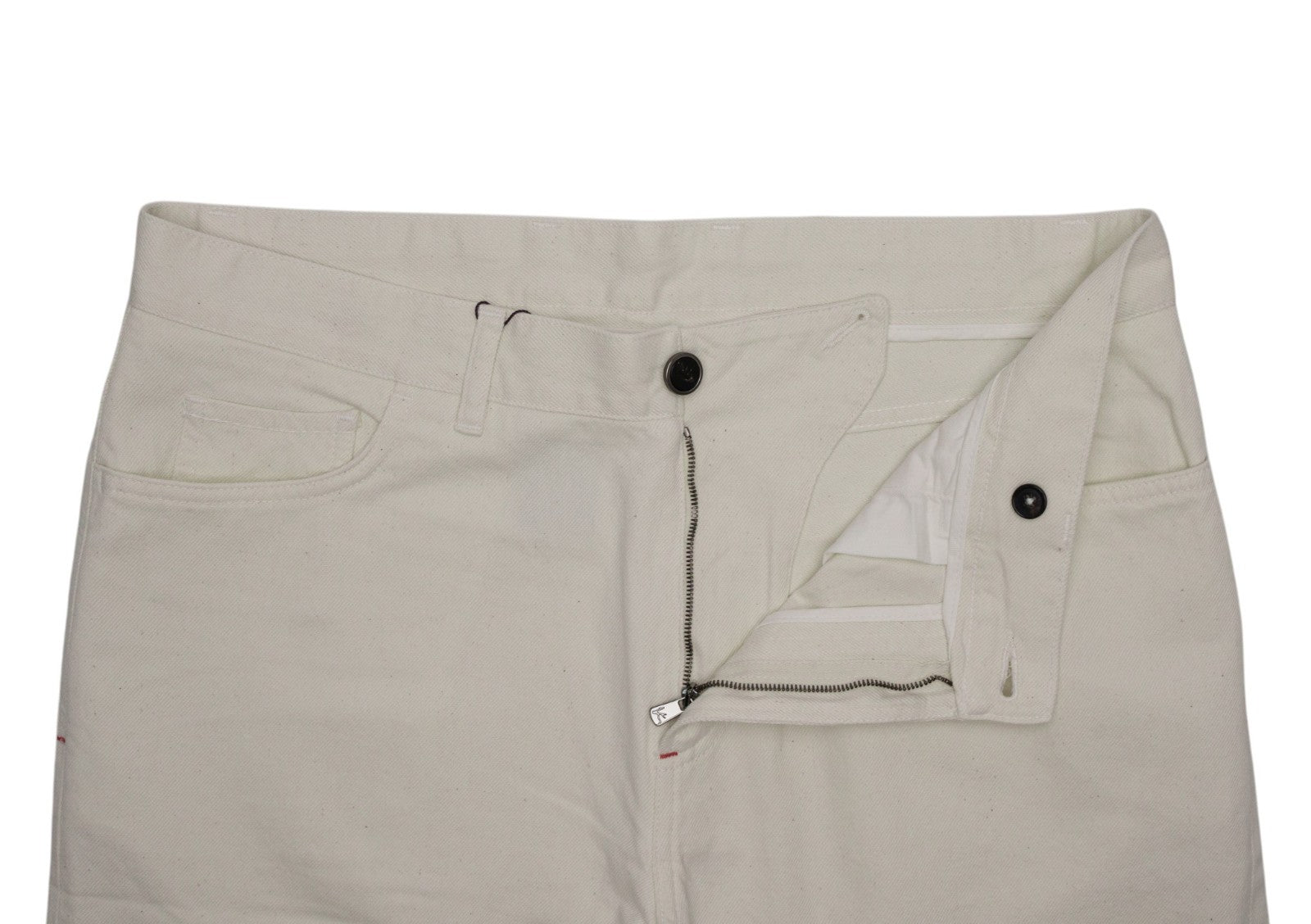 690$ ISAIA NAPOLI Ivory Denim Jeans 5 Pockets Cotton Slim 36 US / 52 EU