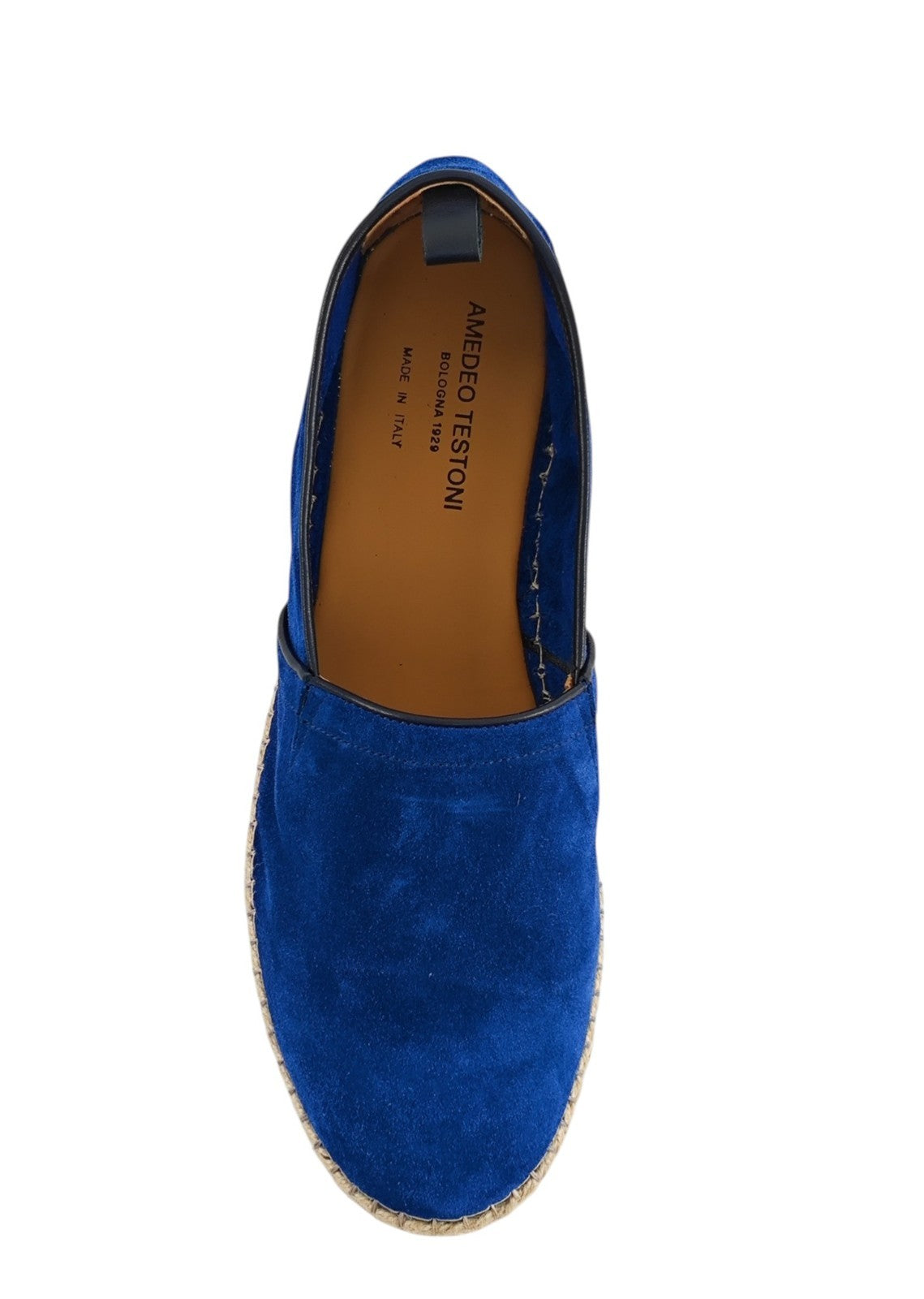 650$ TESTONI Espadrillas Shoes Antique Lux Calf Blue Indigo 8 UK / 9  US / 42 IT