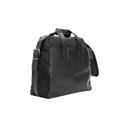 $629 a.Testoni Bologna Pc Case / Backpack Black Karibu Calf + Fabric Luxury