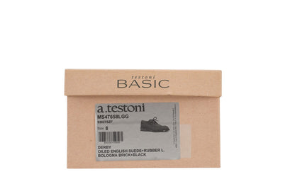 950$ TESTONI Derby Shoes Oiled English Suede Bologna Brick 8 UK / 9 US / 42 IT