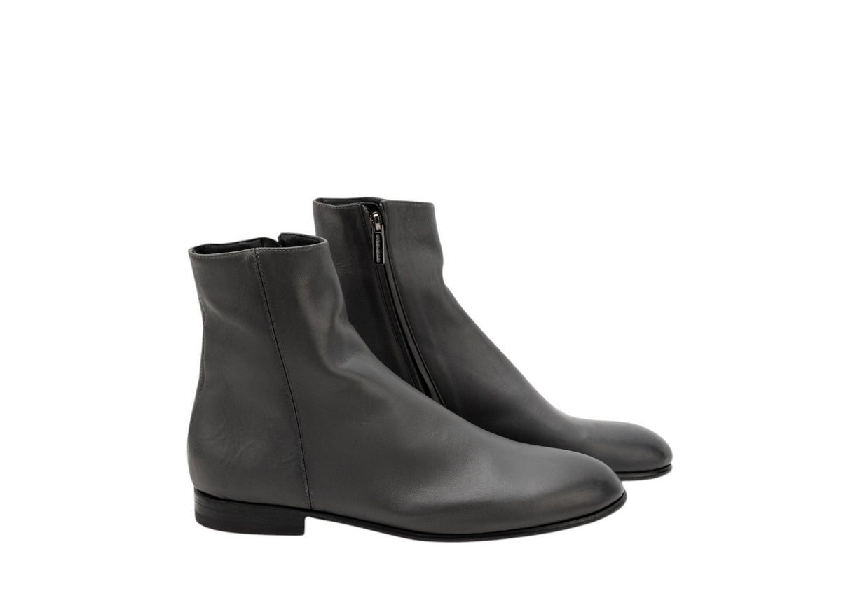1655$ GIORGIO ARMANI Black Label Ankle Boot Shoes London Smoke Calfskin