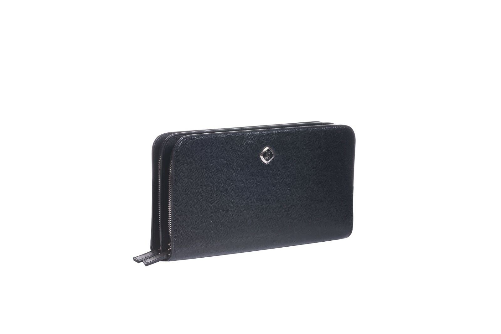 JM ICON by JOHNNY MANGLANI Black Clutch Bag Triple Organizer Handbag Maxi Wallet