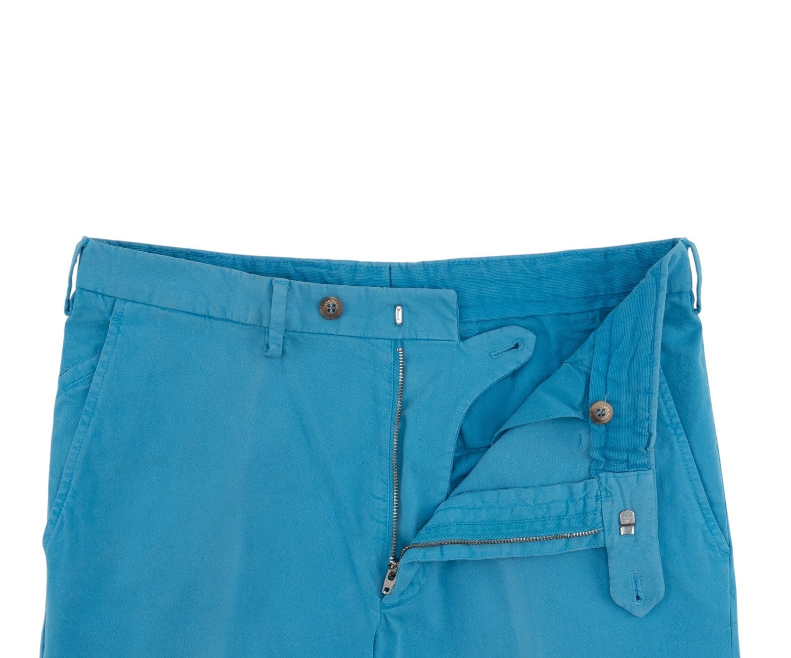 870$ LORO PIANA Turquoise Cotton Pant Straight Leg 32 US / 48 EU