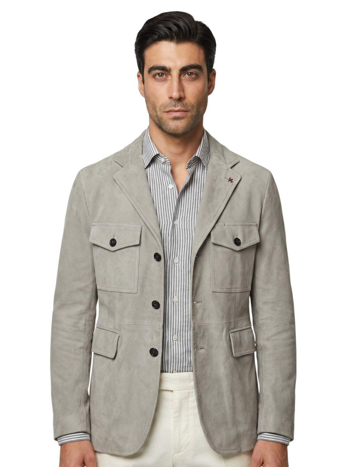 7100$ ISAIA Ice Jacket Sport Coat 100% Suede Lambskin Leather 38 US / 48 EU