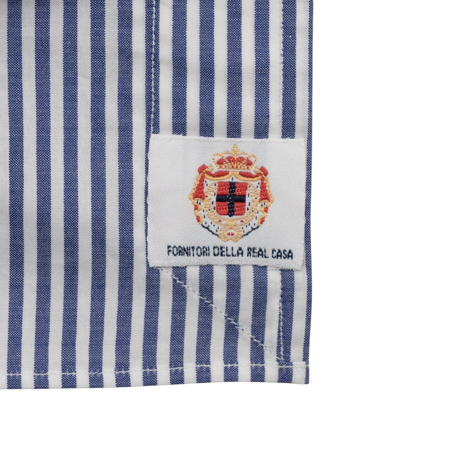 450$ LUIGI BORRELLI Dress Shirt Striped Blue 8 Hand Steps 100% Cotton 15.5-39