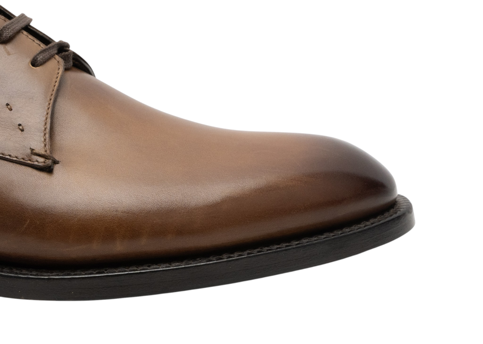 ISAIA NAPOLI Whiskey Derby Shoes Calf Leather Handmade 9 UK / 10 US / 43 IT