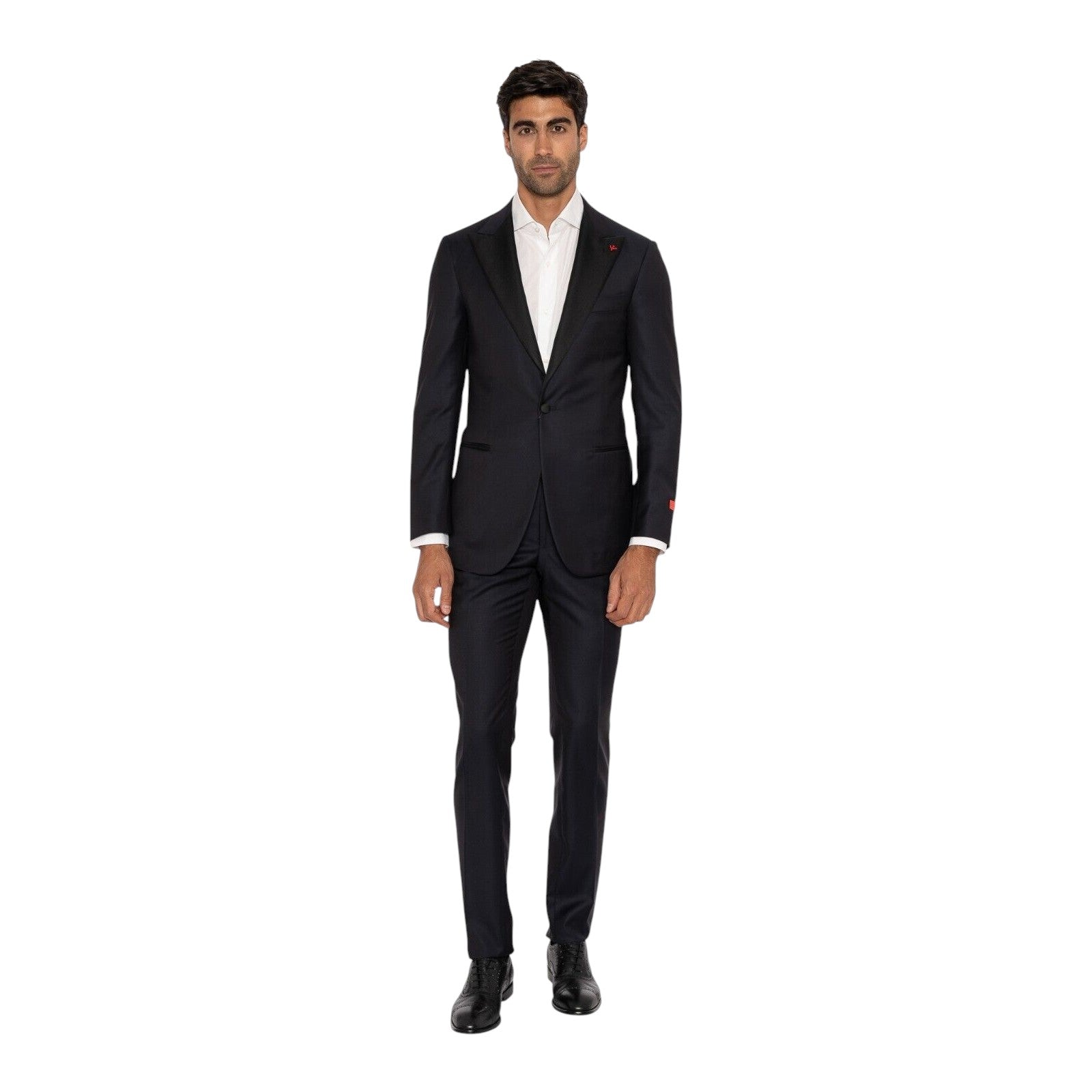 ISAIA Sanita "Aquaspider" Blue Navy Tuxedo Suit Wool 48 US / 58 EU 8R