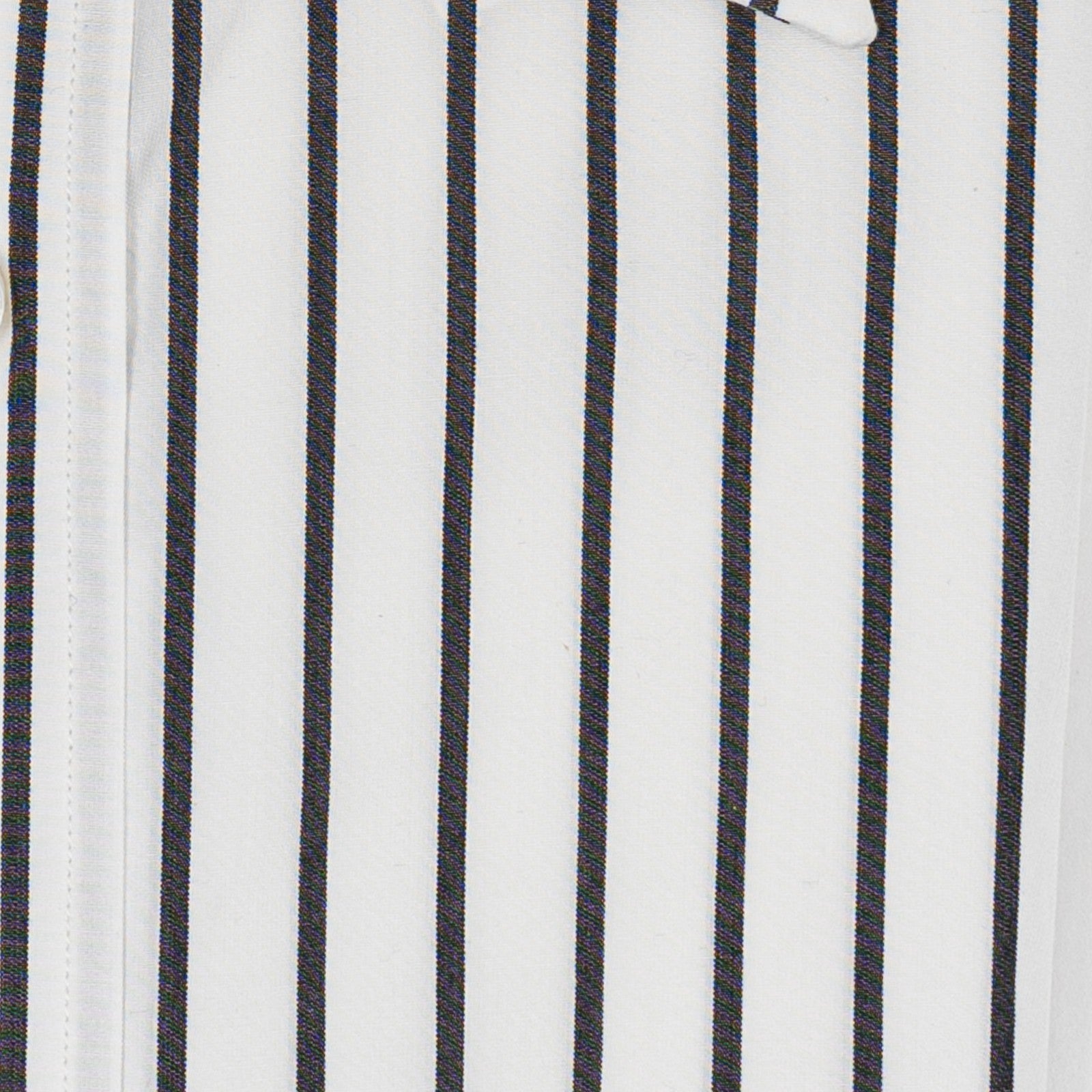520$ RUBINACCI NAPOLI White Black Hand-Sewn Striped Shirt Cotton Classic Fit  6T