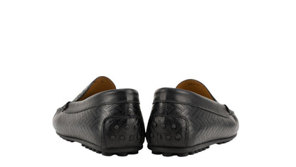 1200$ TESTONI BOLOGNA "Portocervo" Driver Loafers Shoes Printed Calf Black