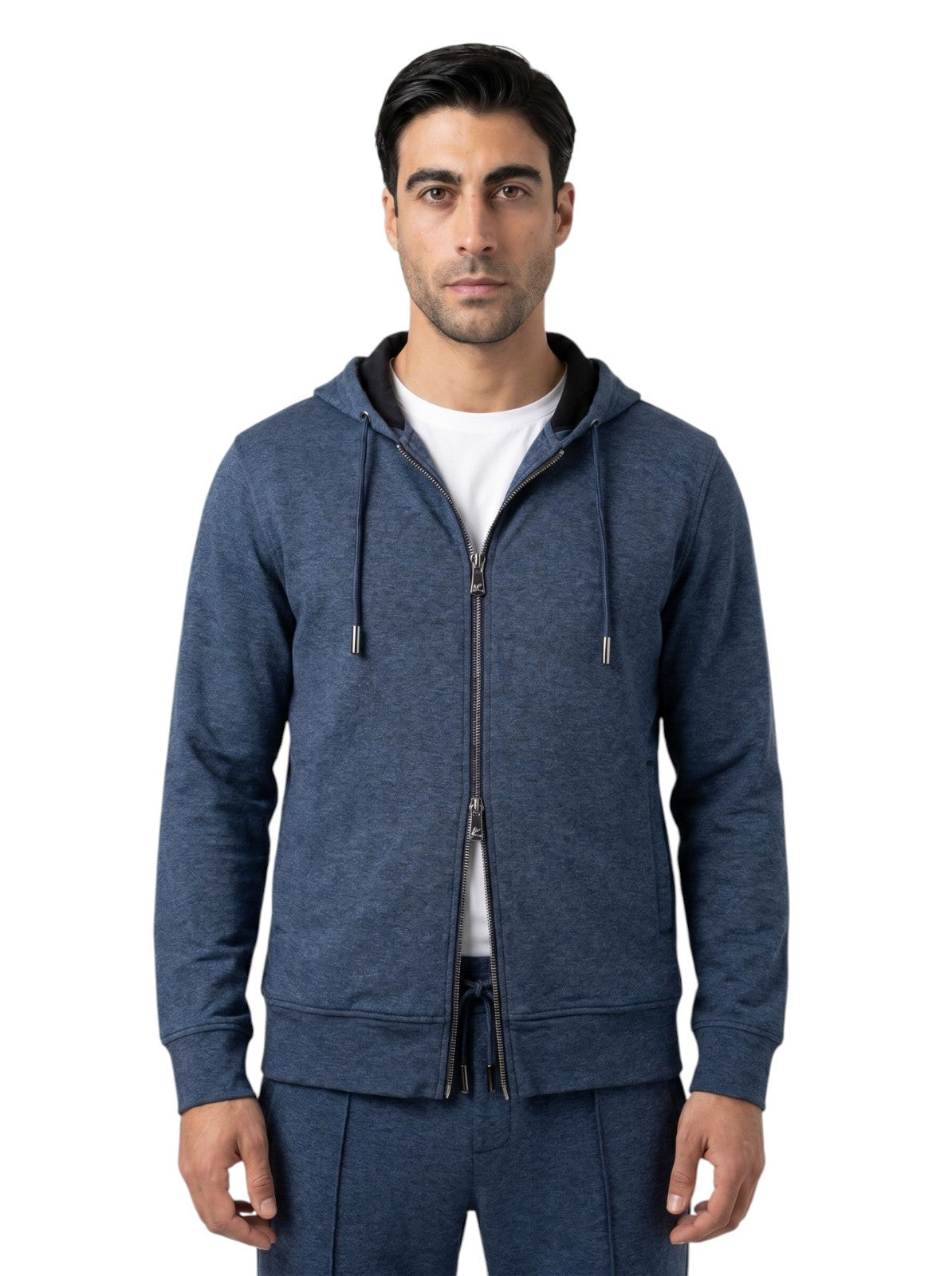 $2200 ISAIA NAPOLI "Comfort" Blue Zip Tracksuit Jogging Jersey Cotton Size XL