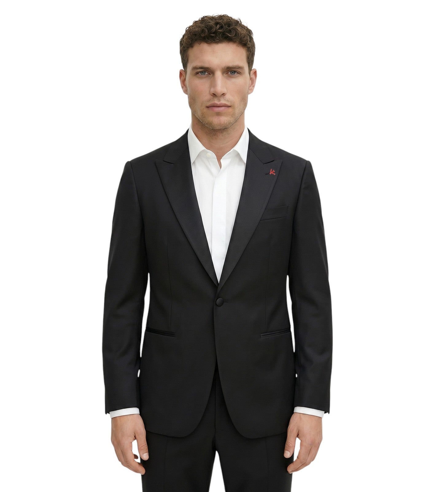 $7120 ISAIA NAPOLI Sanita "Aquaspider" Black Tuxedo Suit Hand-Sewn Wool 160's 8R