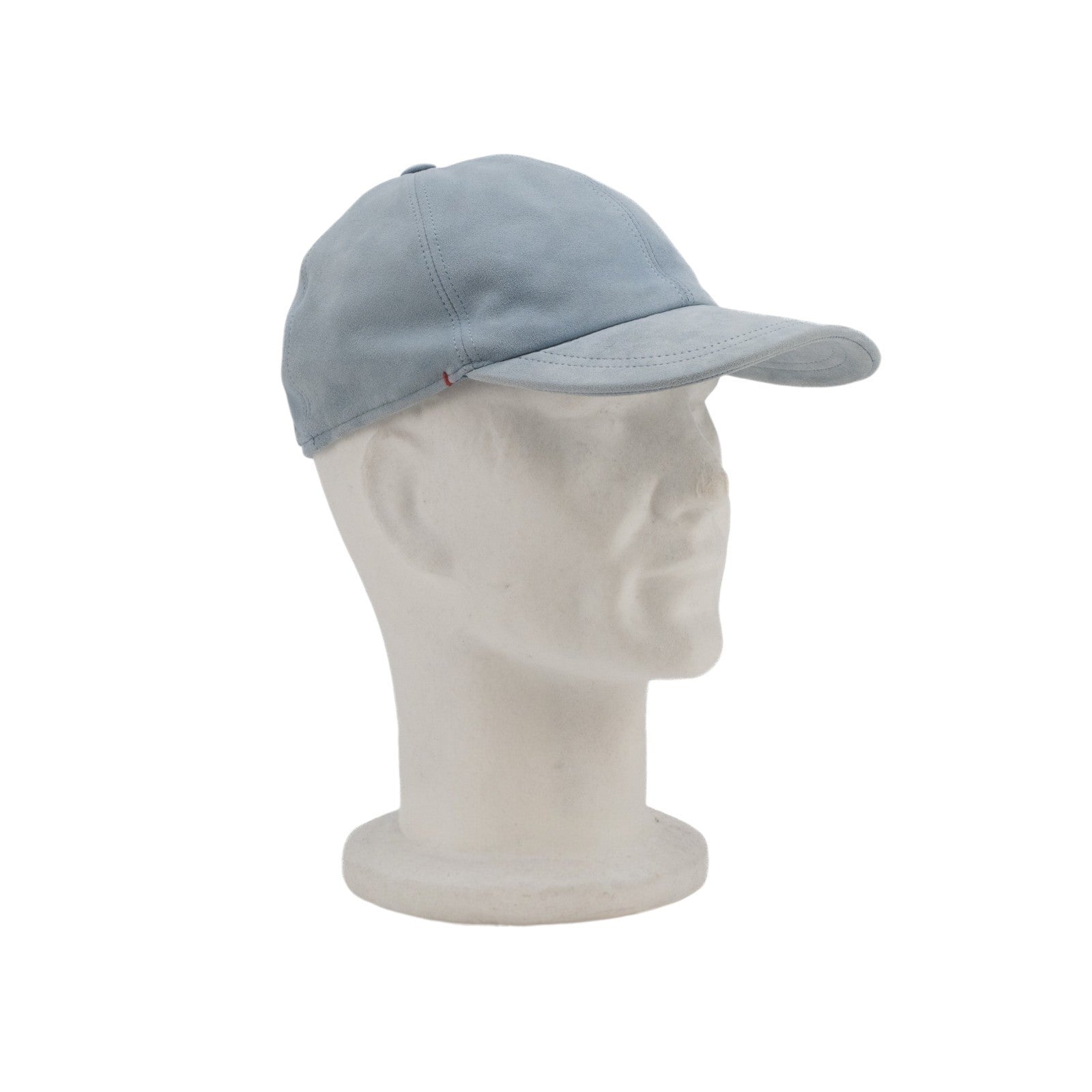 650$ ISAIA NAPOLI Light Blue 100% Suede Leather 6-Panel Baseball Cap - Size 58