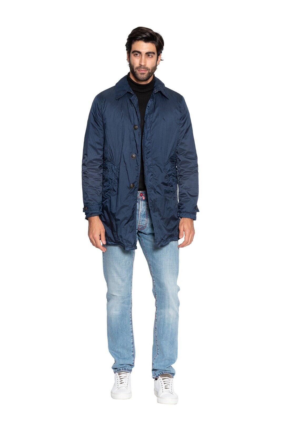 680$ MI.DA TOKYO-FIRENZE Trench Coat Japan Fabric Removable Lining 36 US / 46 EU