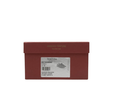 850$ TESTONI "Sassari" Sneaker Unlined Suede Flame 8 UK  / 9 US / 42 IT