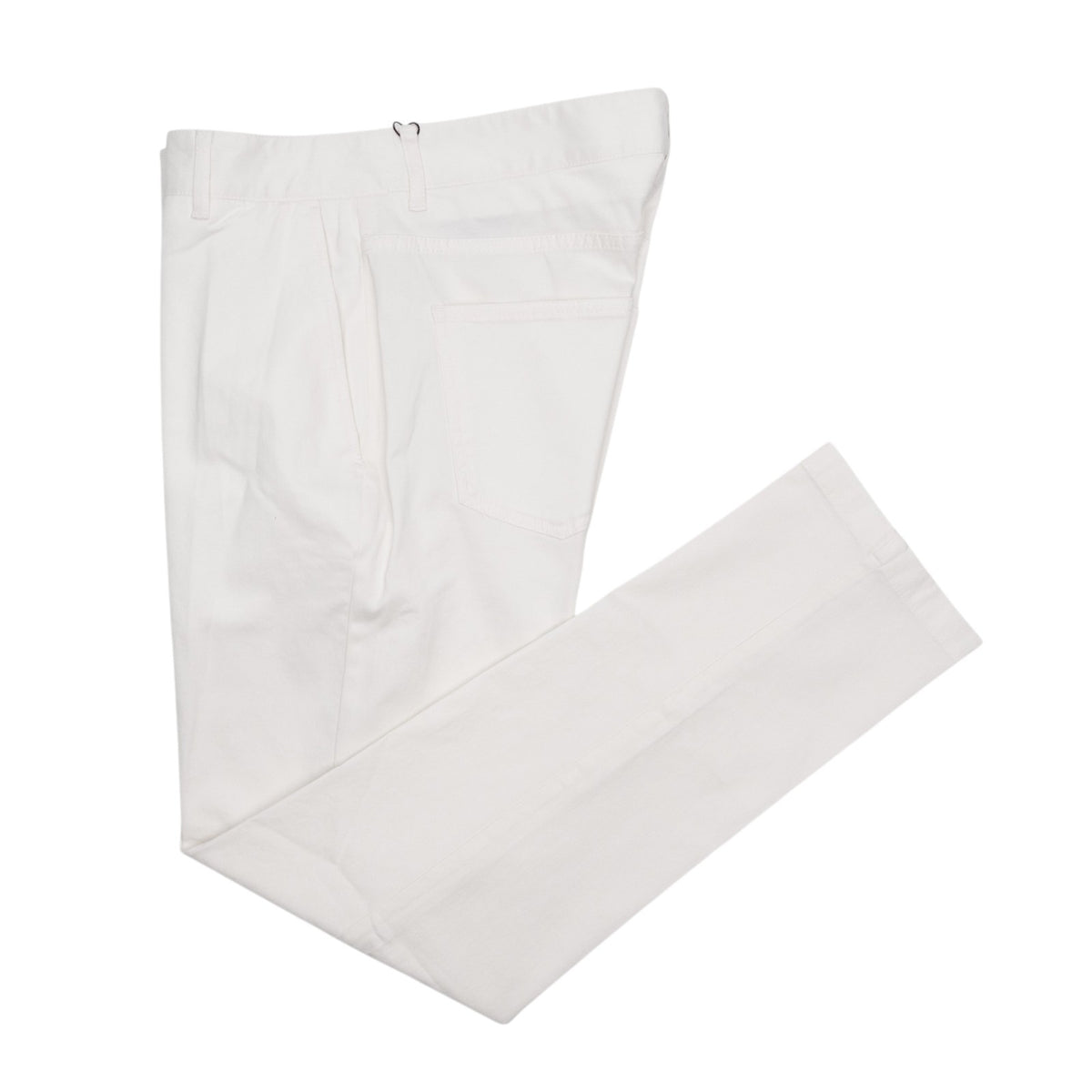 850$ ISAIA NAPOLI White 5 Pocket Chino Pant Cashmere Cotton Slim Fit