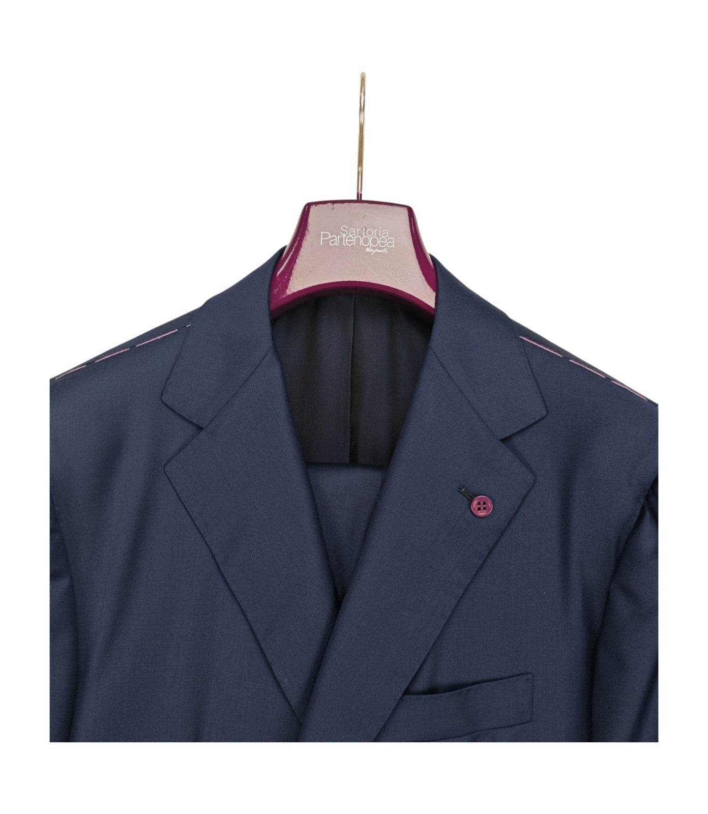 $2700 SARTORIA PARTENOPEA Blue Full Handmade Suit Wool 150's  46 US / 56 EU  7R