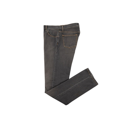 415$ LUIGI BORRELLI NAPOLI Washed Dark Grey Denim Jeans Cotton 35 US / 51 EU
