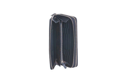 JM ICON by JOHNNY MANGLANI Dark Blue Clutch Bag Double Organizer Handbag Wallet