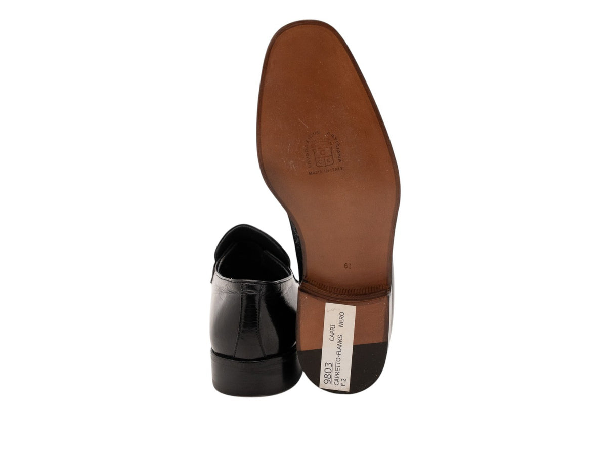 2500$ CORTINA Loafers Shoes Black Alligator Leather 6.5 UK / 7.5 US / 40.5 IT