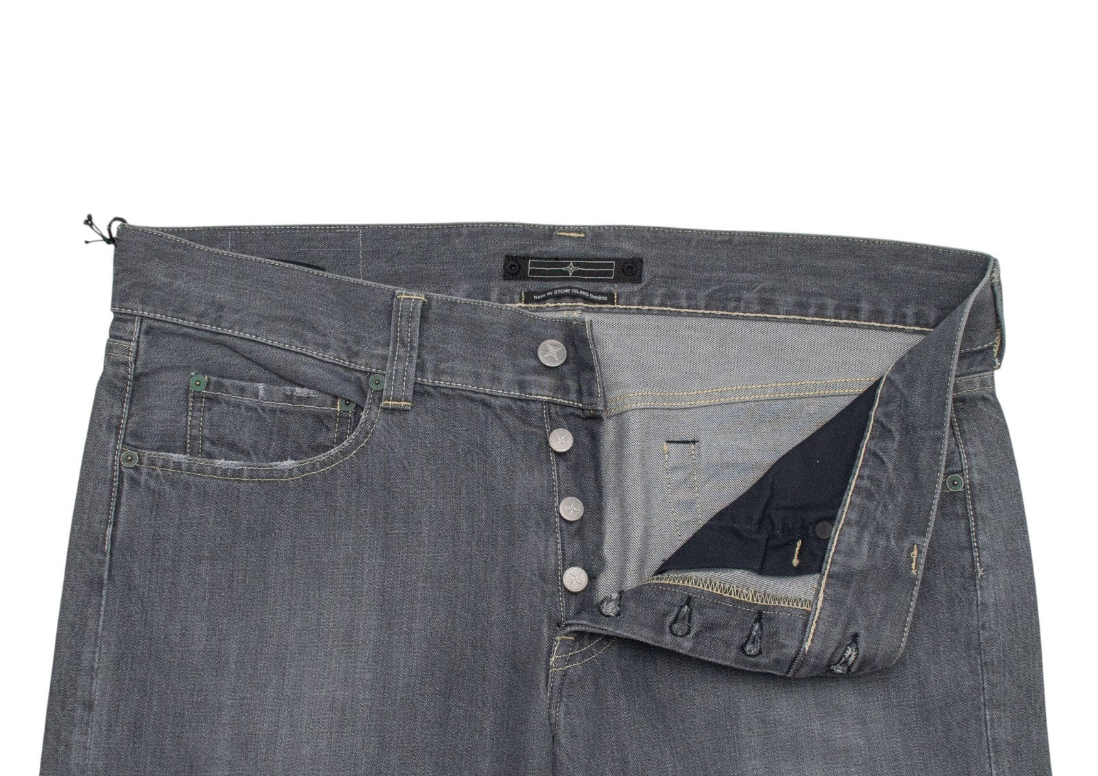 405$ STONE ISLAND Gray Jeans Pant 100% Denim Cotton Straight Fit 36 US / 52 EU