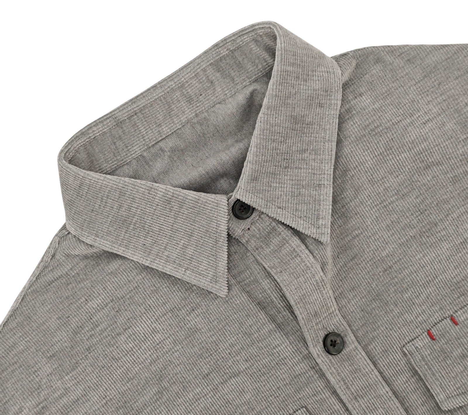$1200 ISAIA NAPOLI Gray Hand-Sewn Overshirt Jacket Corduroy Cotton Size XL