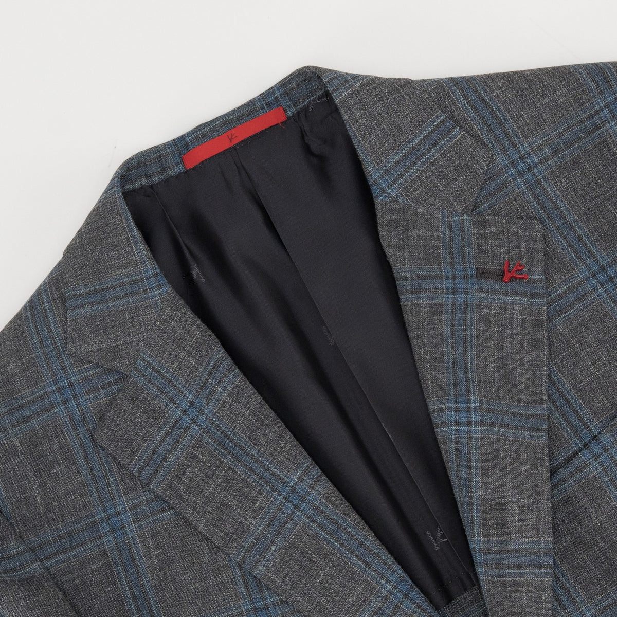 $6650 ISAIA NAPOLI "Capri" Gray - Blue Suit Wool / SIlk / Linen 38 US / 48 EU 8R