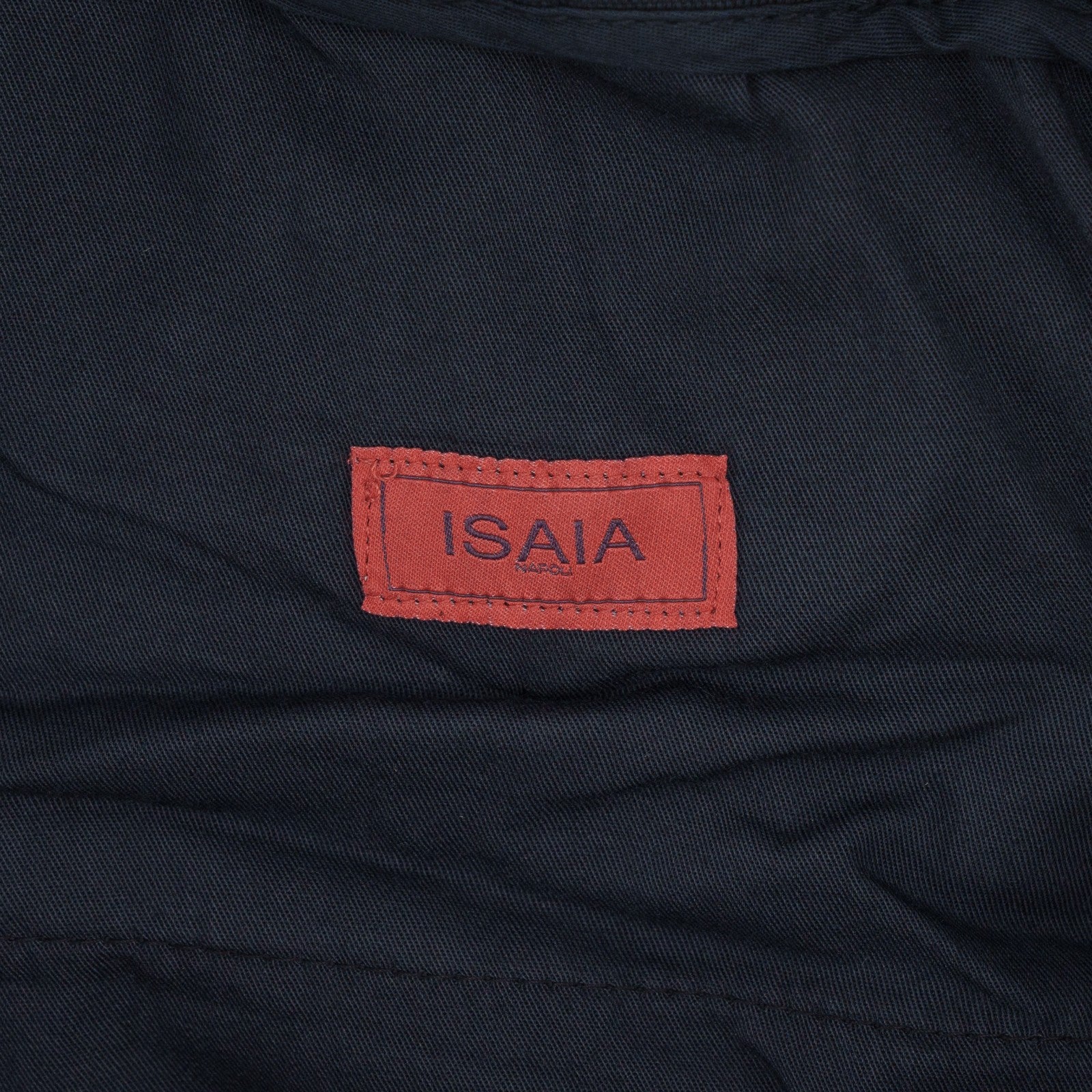 1050$ ISAIA NAPOLI Blue Navy Drawstring Pant Cotton Slim Tapered 32 US / 48 EU