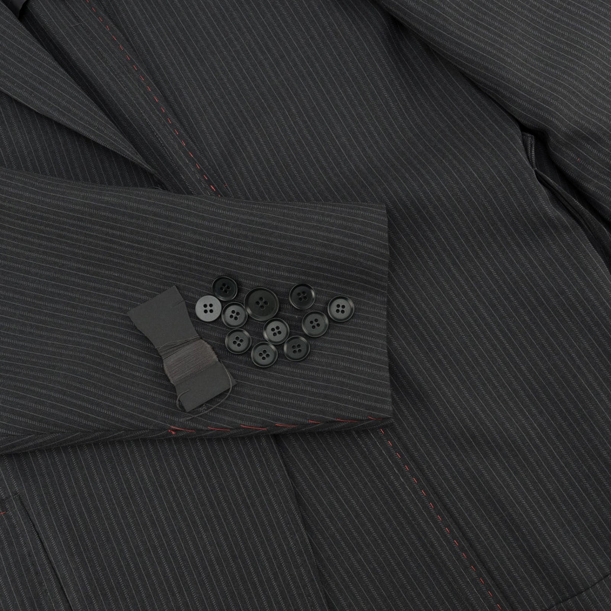 $6600 ISAIA "Capri" Charcoal Suit Fine Wool 4 Season Striped 46 US / 56 EU 8R